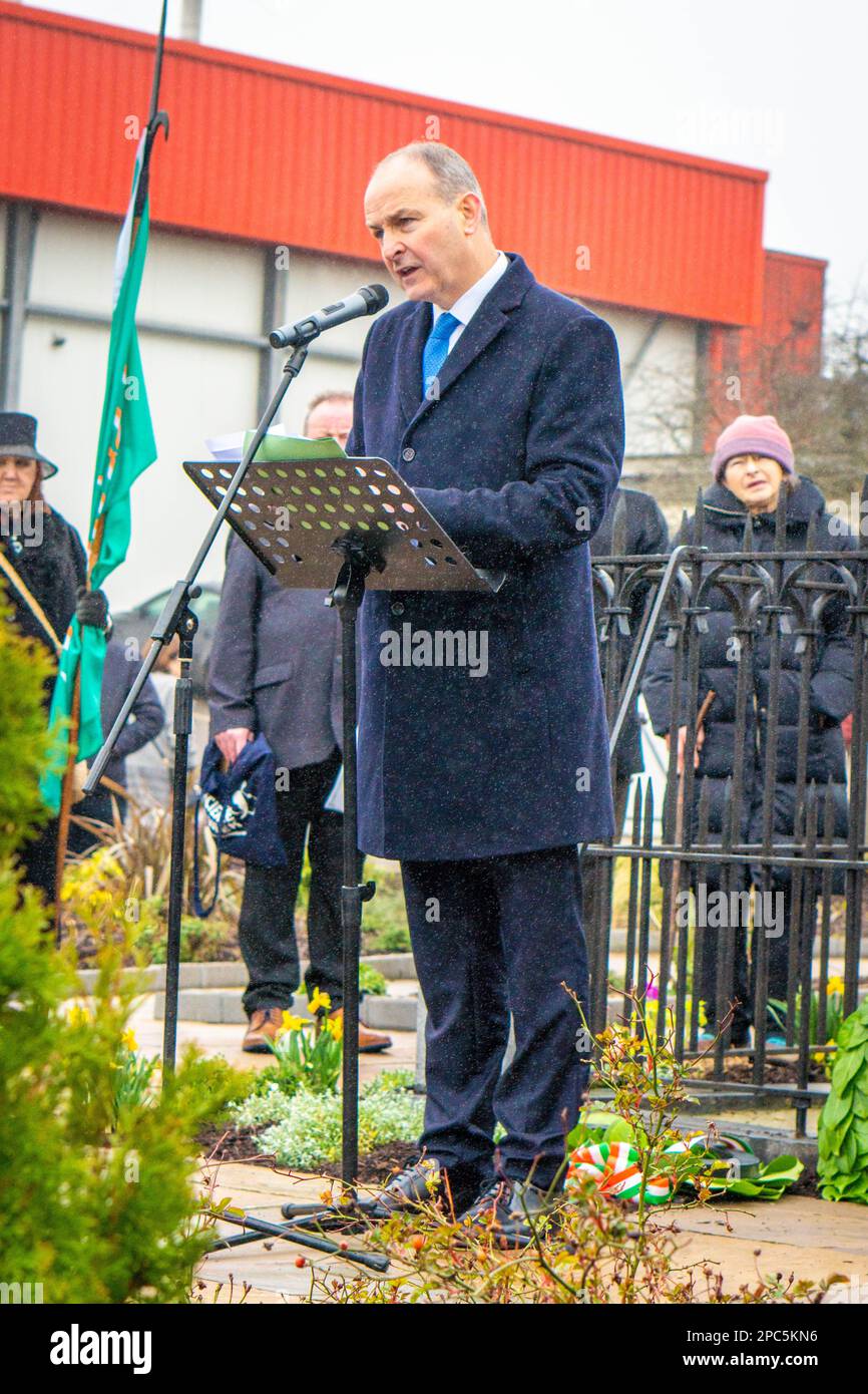 Tánaiste Micheál Martin visits centenary commemoration in Taghmon, Ireland. Stock Photo
