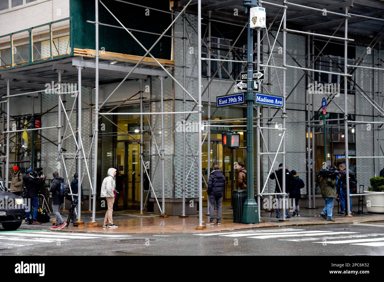 New York, USA. 13th Mar, 2023. A view of the Signature Bank branch on ...