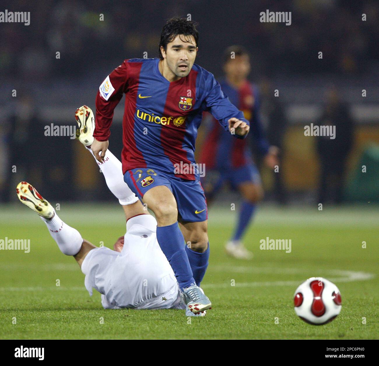 European champion Spain's FC Barcelona Deco from Portugal is