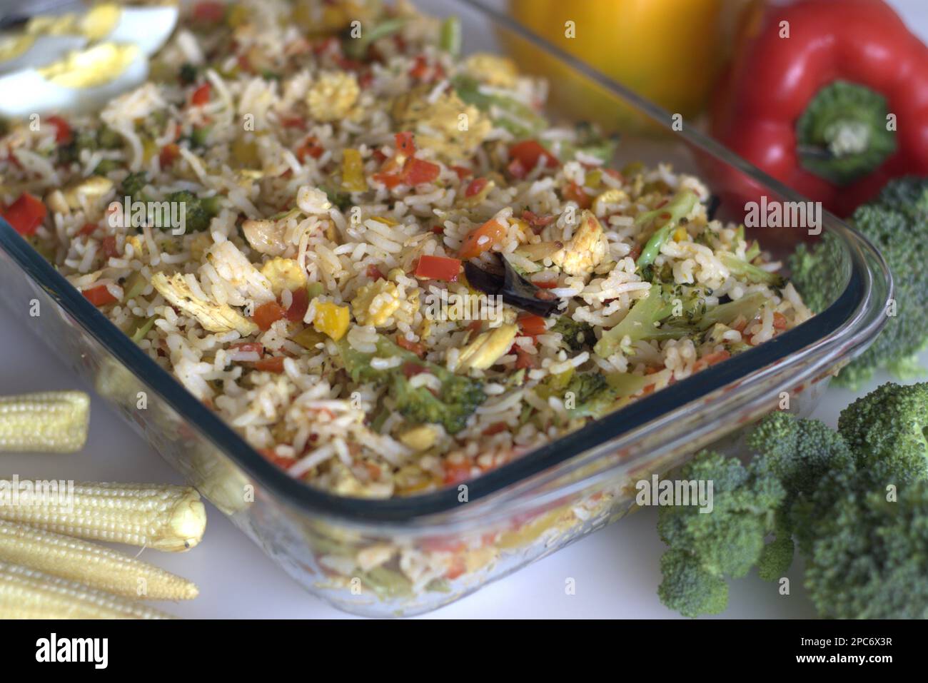 Chilly garlic chicken veg rice. Chilly garlic chicken and mix vegetable