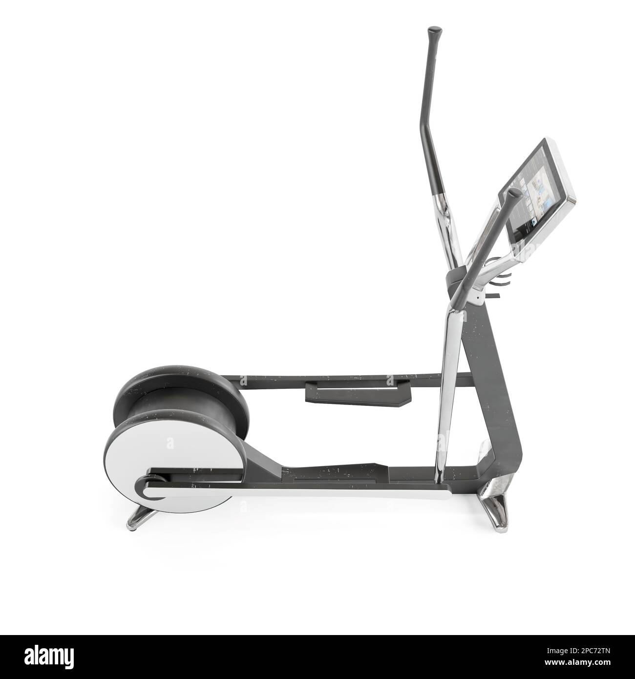 3D rendering of new upright exercise Elliptical machine Stock Photo