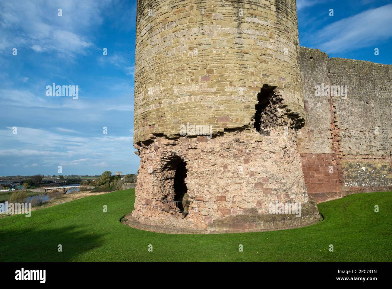 The South Tower at Rhuddlan Castle, Denbighshire, North Wales Stock