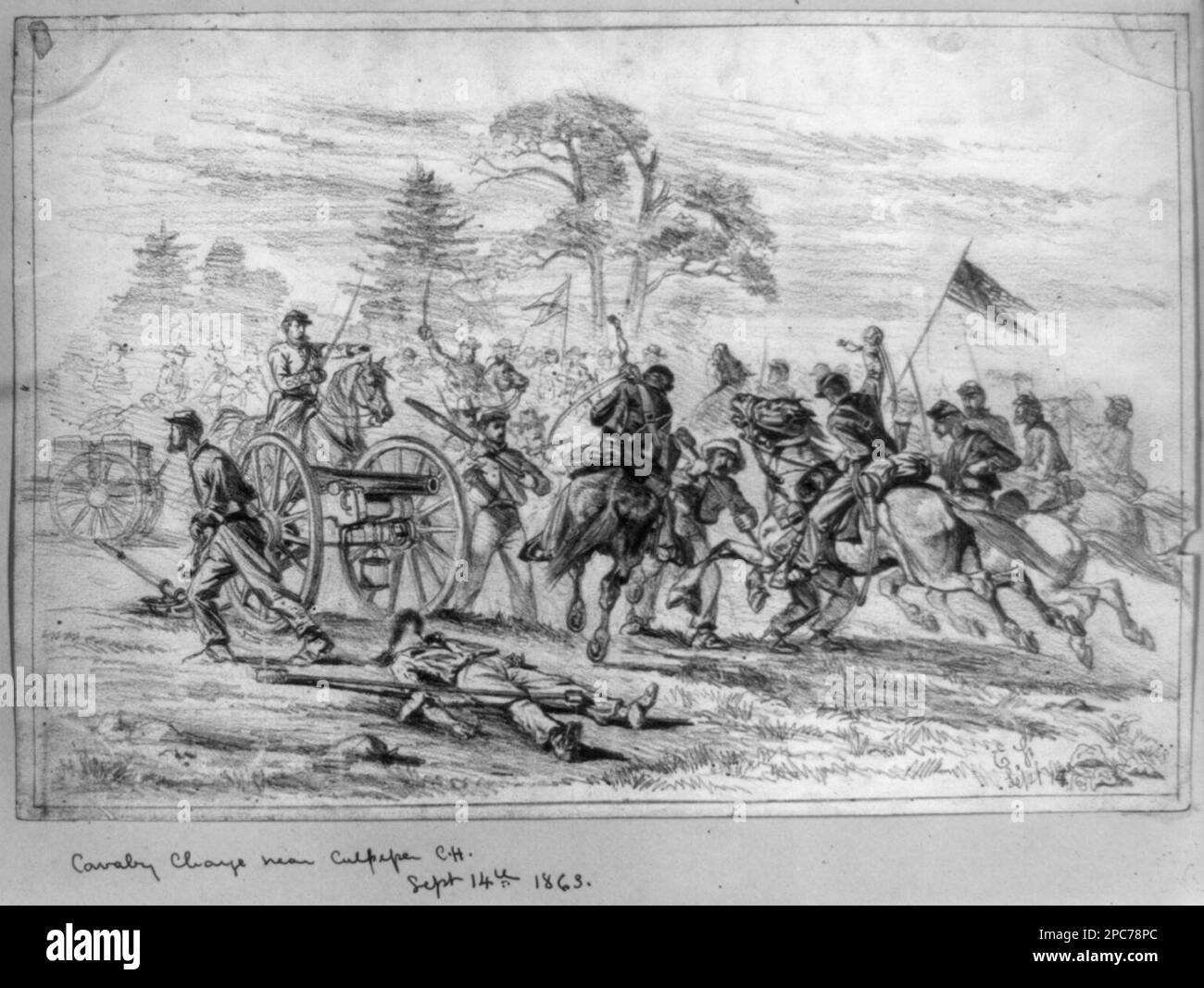 Cavalry charge near Culpeper Court House, Virginia / E.F.. collection of Civil War