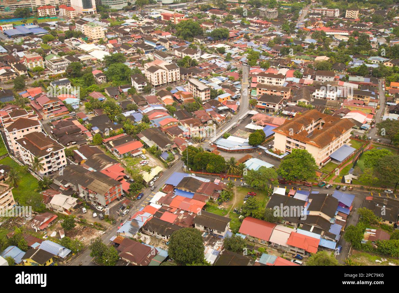Malaysia, Kuala Lumpur, Kampung Baru, malay enclave, aerial view Stock Photo