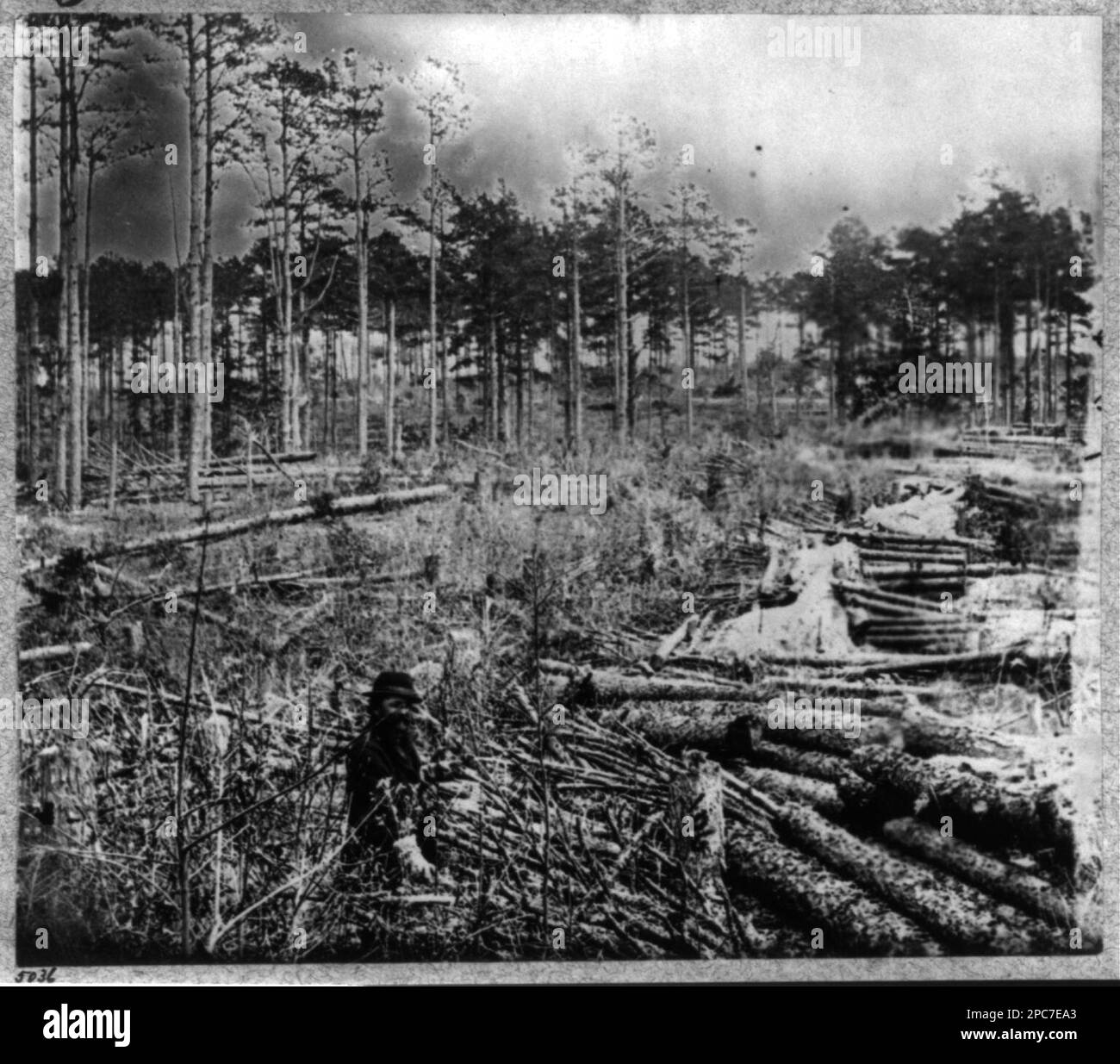 Confederate entrenchments near junction of old and new Court House