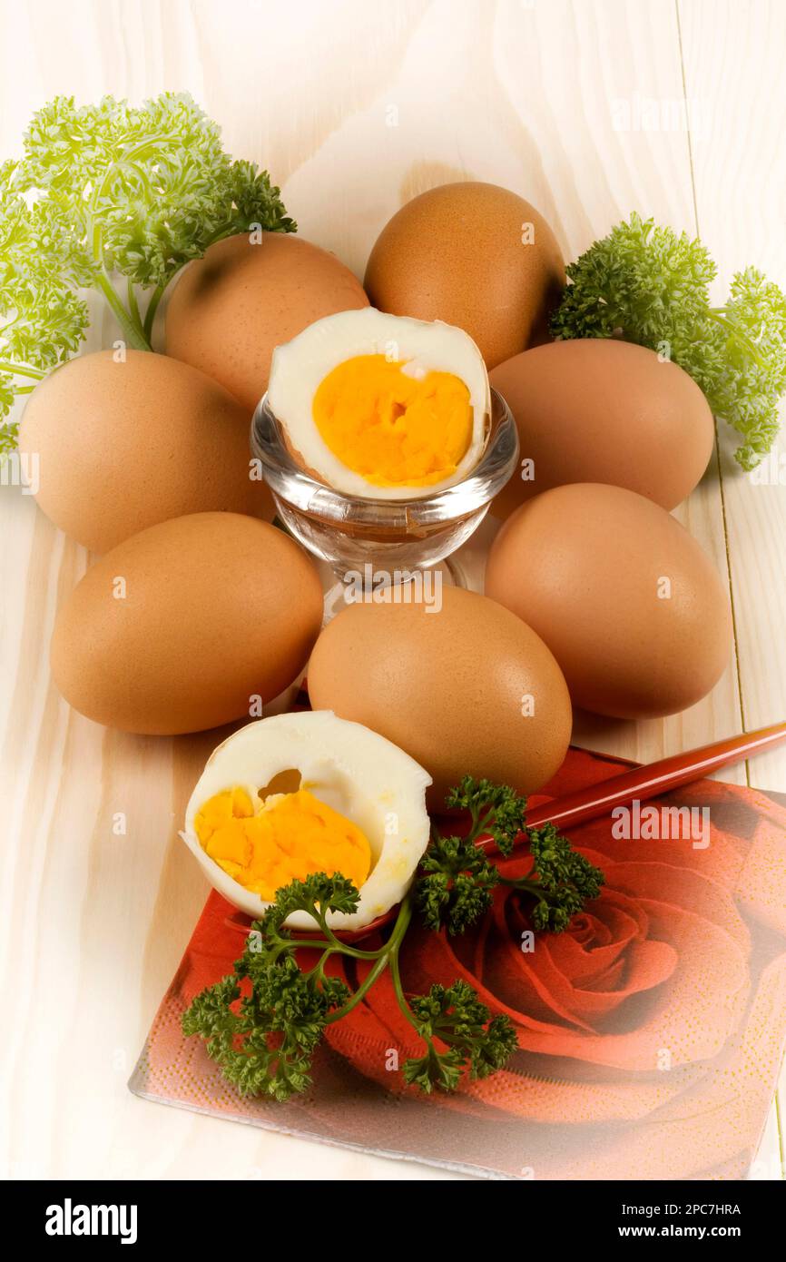 Chicken eggs, breakfast eggs, cooked, egg white, yolk, food, dishes
