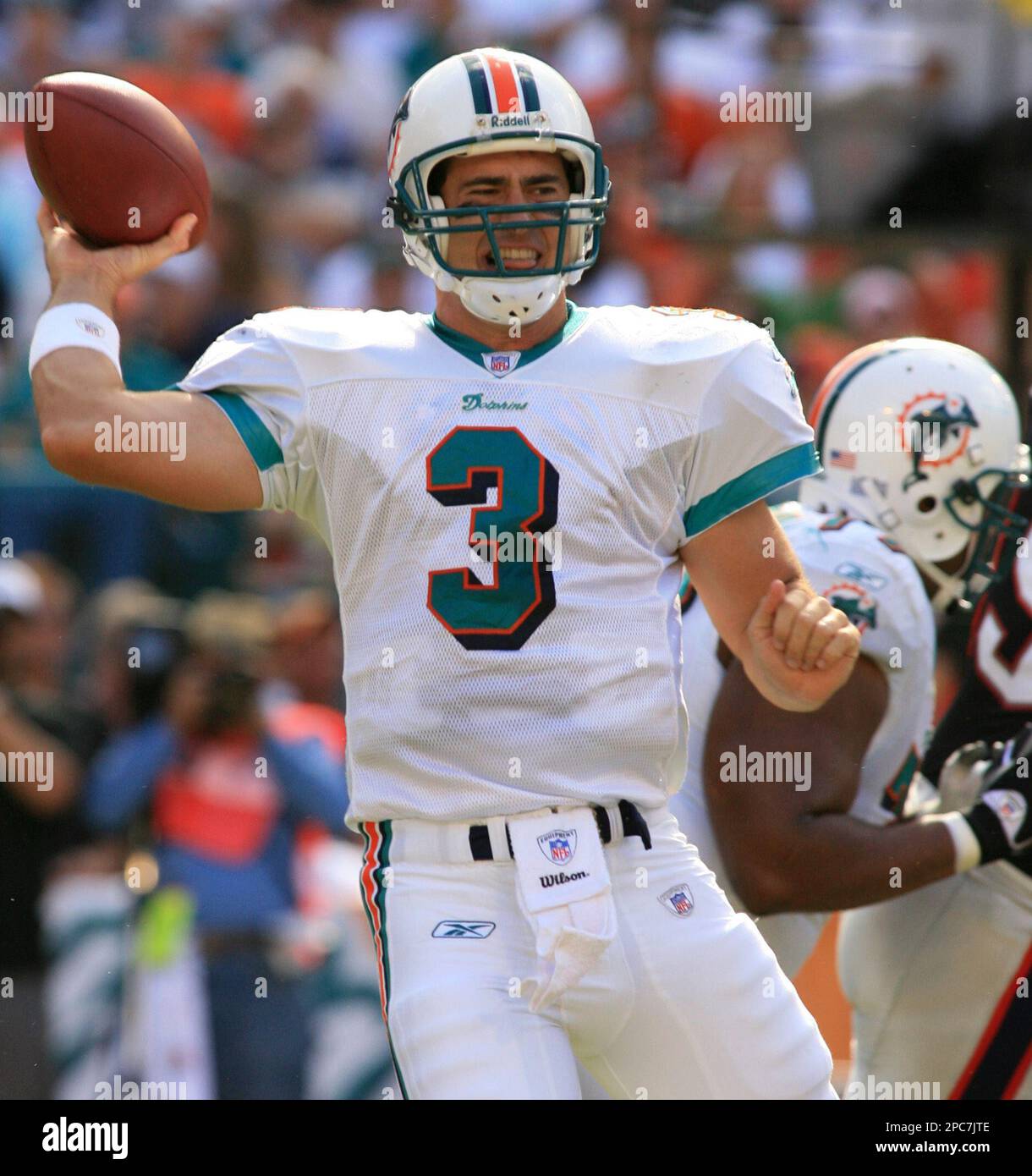 Dec 10, 2006; Miami Gardens, FL, USA; Miami Dolphins quarterback Joey  Harrington in action during second half action Sunday afternoon at Dolphin  stadium. Dolphins 21-0 over the Patriots. Mandatory Credit: Photo by