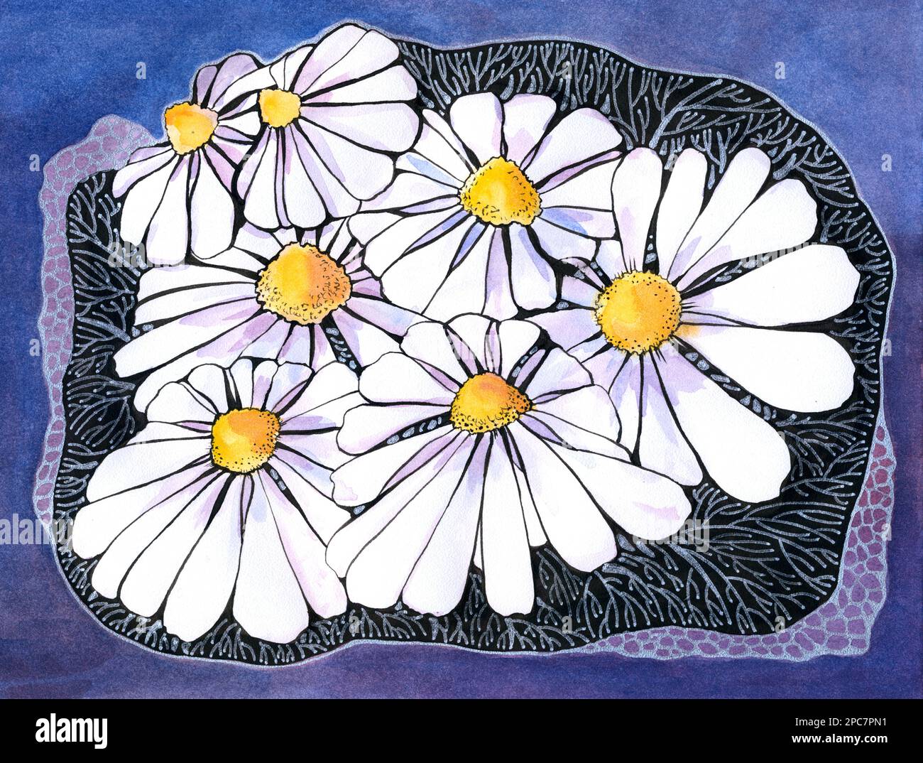 Elegant flower arrangement of line art flowers and leaves. Design