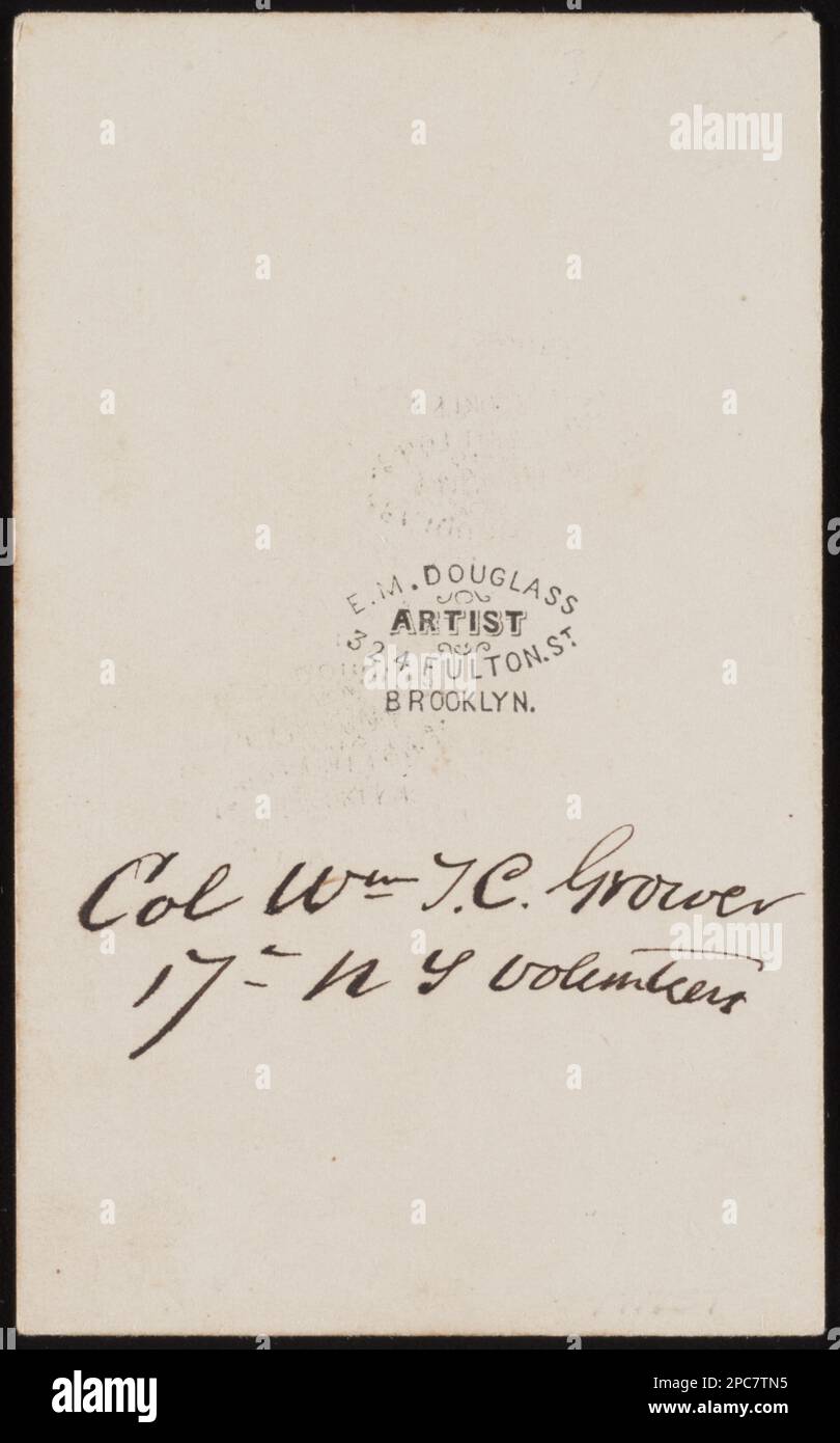 Colonel William T.C. Grower of Co. D, 17th New York Infantry Regiment in uniform with cane / E.M