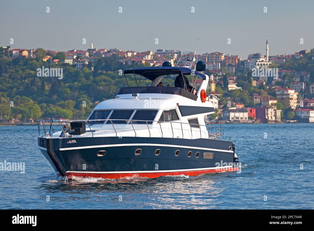 Istanbul, Turkey - May 11 2019: Boat crossing the Bosphorus Stock Photo ...