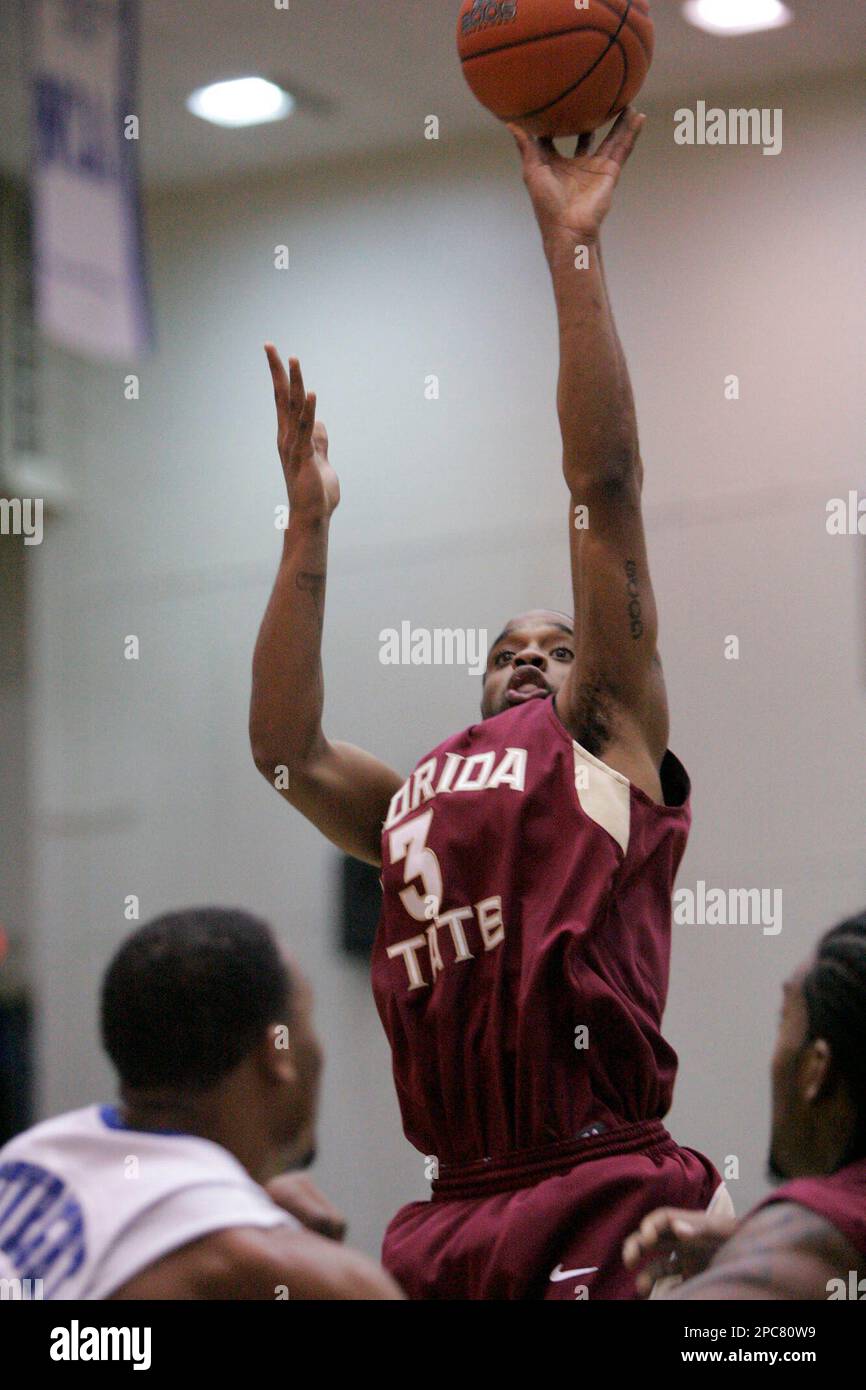 Florida State guard Isaiah Swann shoots over State's Brandon