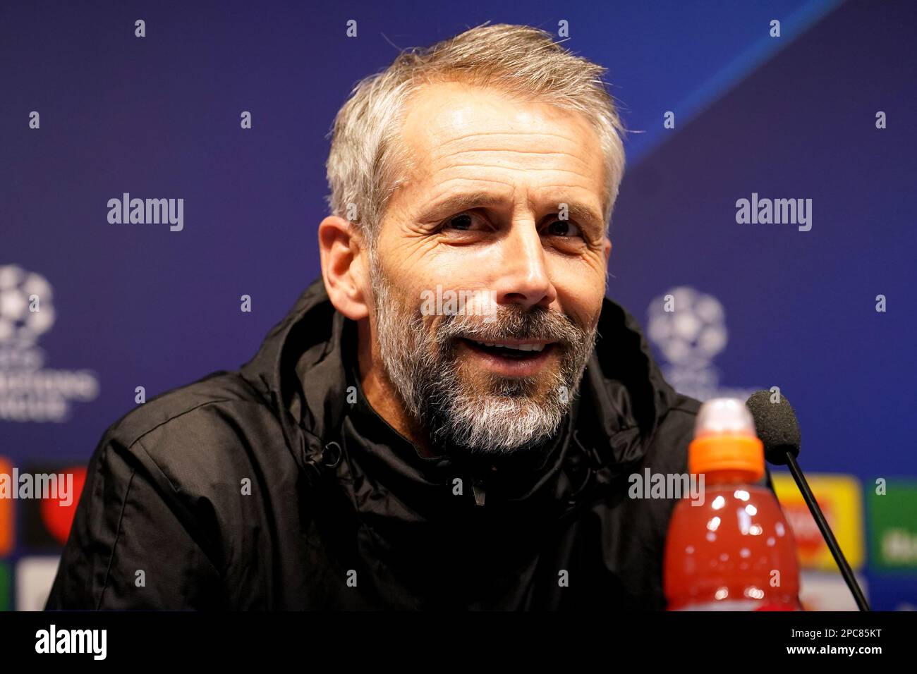 RB Leipzig manager Marco Rose during a press conference at the Etihad ...
