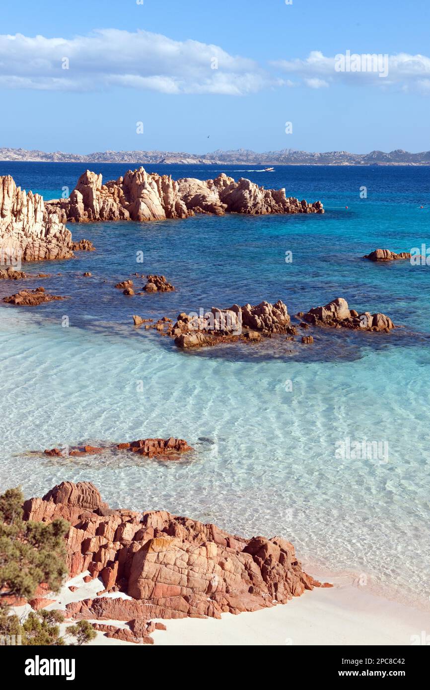 Pink Beach, Europe, Isola, Nature Reserve, Budelli Island, La Maddalena Archipelago National Park, Sardinia, Italy, Europe Stock Photo