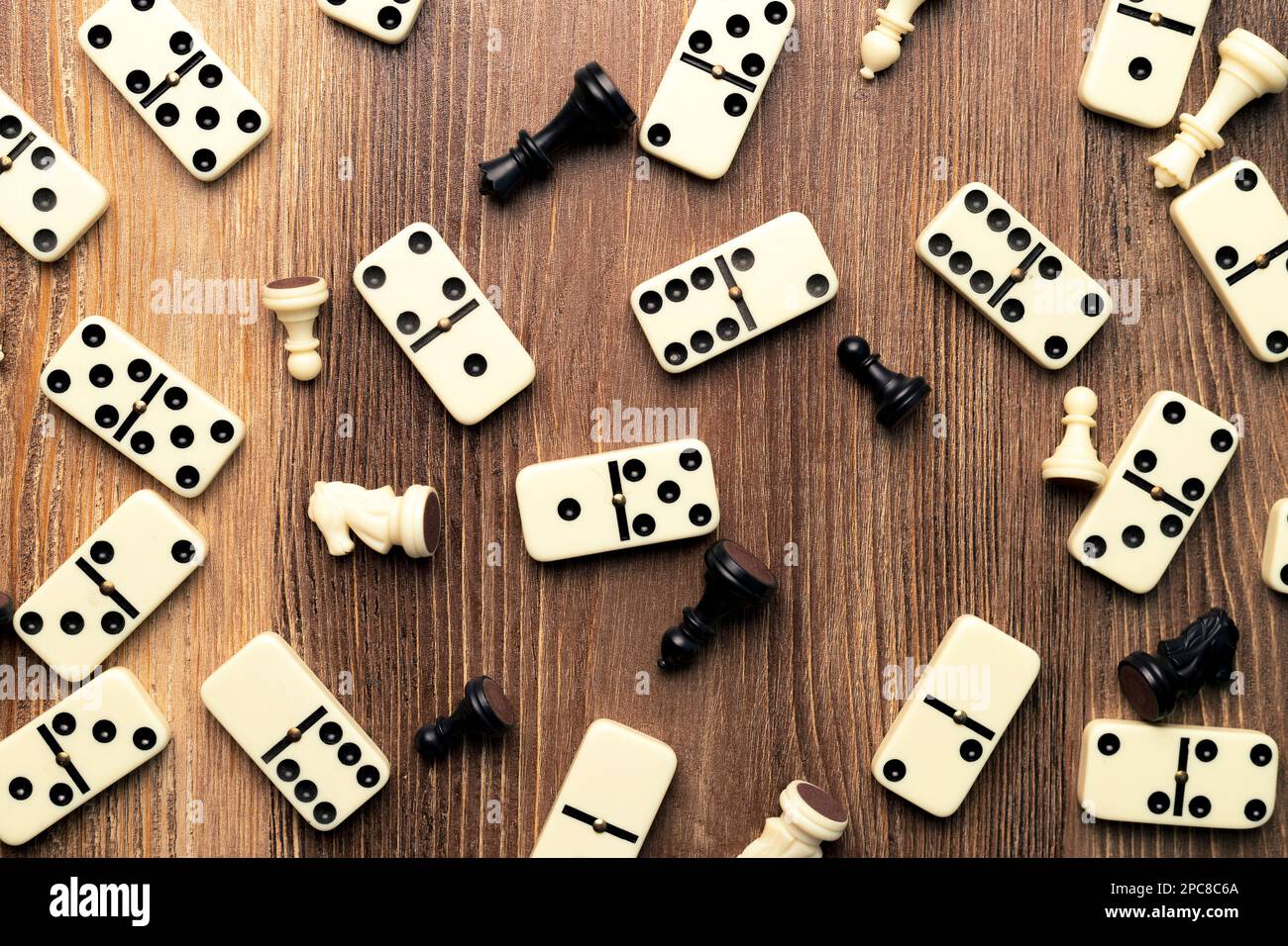 Domino effect for business ideas, one piece of dominos on wooden