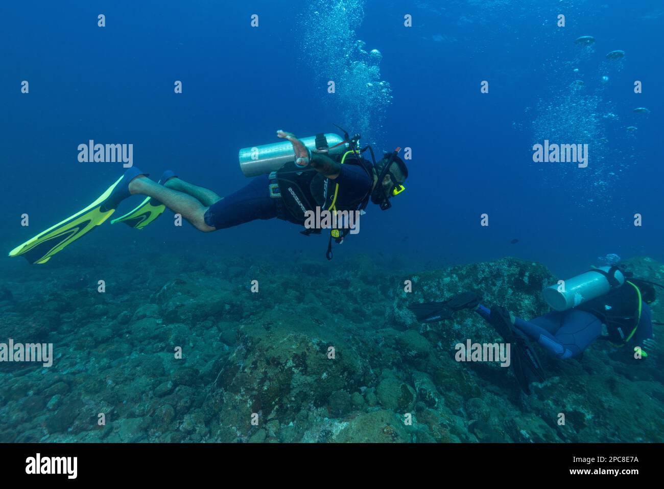 Scuba Divers exploring the underwater world near Netrani Island