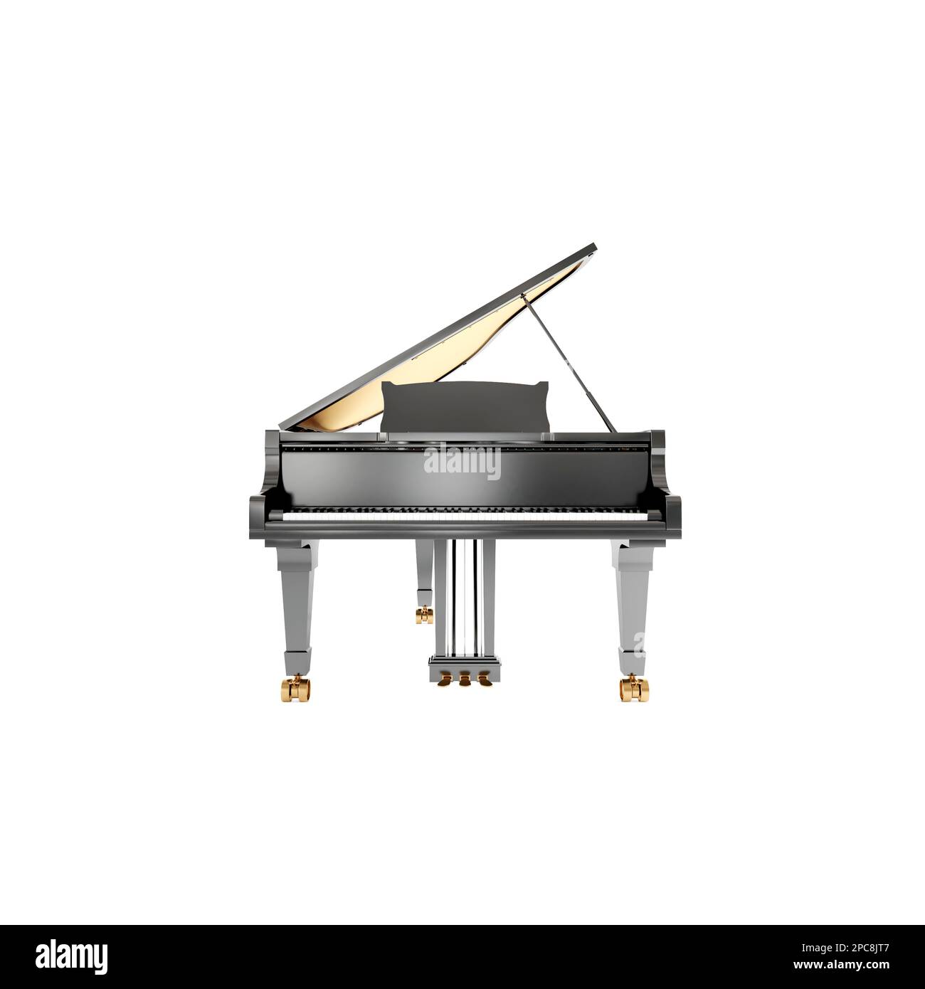 A closeup of a grand piano isolated on a white background Stock Photo ...