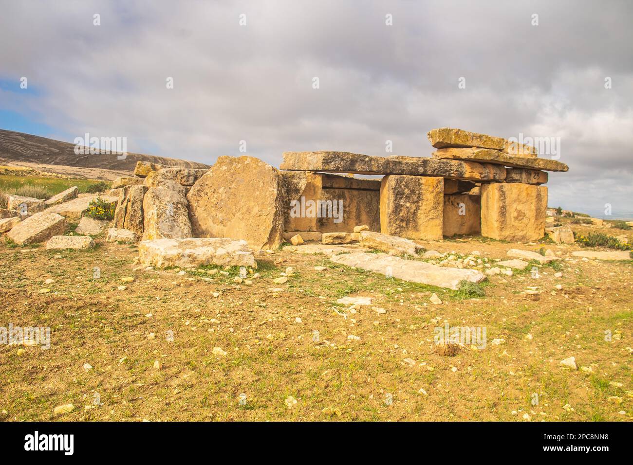Dolmens in western Tunisia. Les Mégalithes d'Ellès, Kef, Tunisia