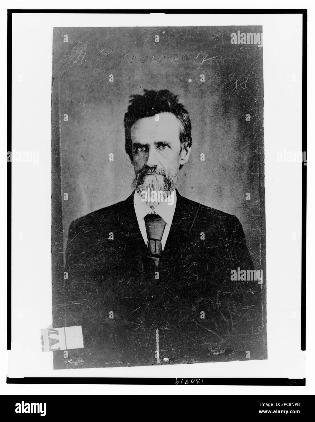 Mark P. Lowrey, of Miss., pastor and Brigadier General, C.S.A., half-length portrait, facing front. Title devised by Library staff, Reference copy in BIOG FILE. Lowrey, M. P, (Mark Perrin), 1818-1885, United States, History, Civil War, 1861-1865, Military personnel, Confederate, Military officers, Confederate, 1860-1870. Stock Photo