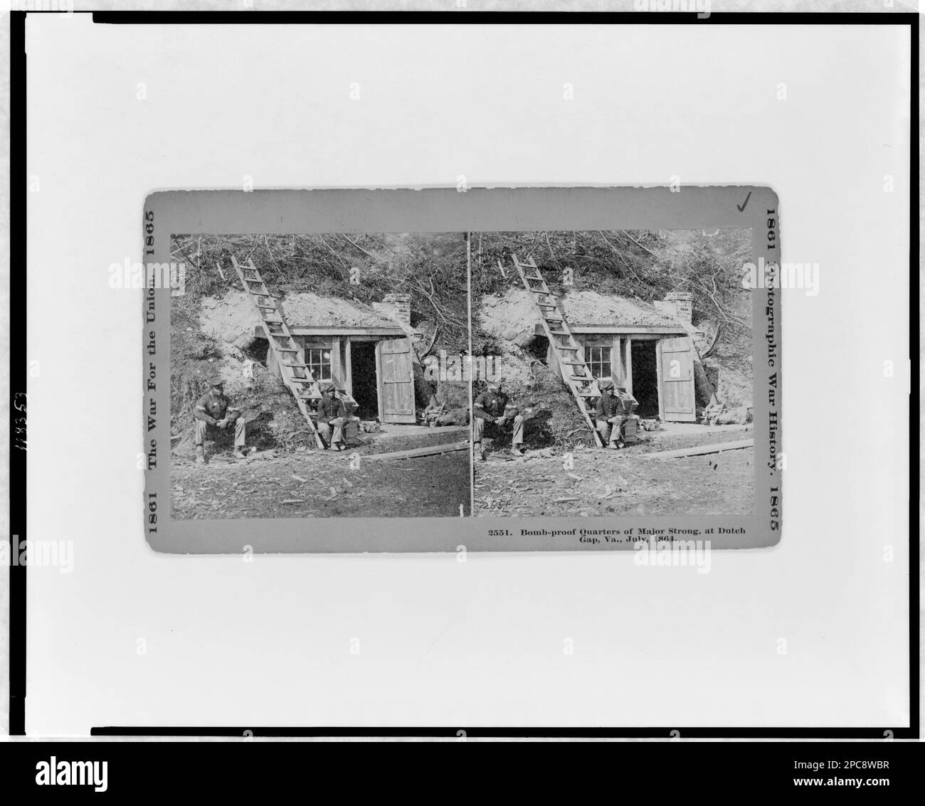 Bombproof quarters of Major Strong, at Dutch Gap, Virginia, July, 1864