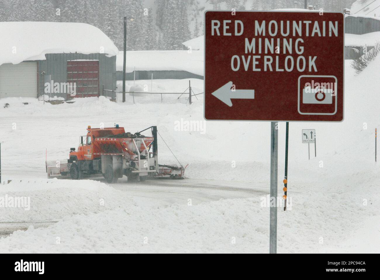 A Colorado Department of Transportation snow plow clears U.S. Highway