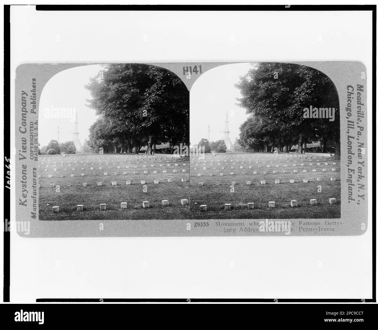 Monument where Lincoln's famous Gettysburg Address was made