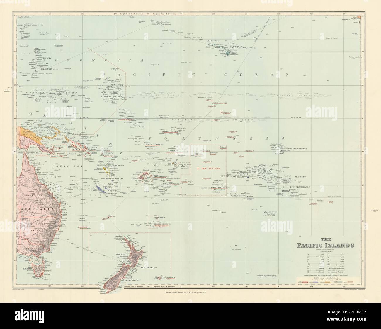 Pacific Islands. Melanesia Polynesia Micronesia. Hawaii. STANFORD 1904