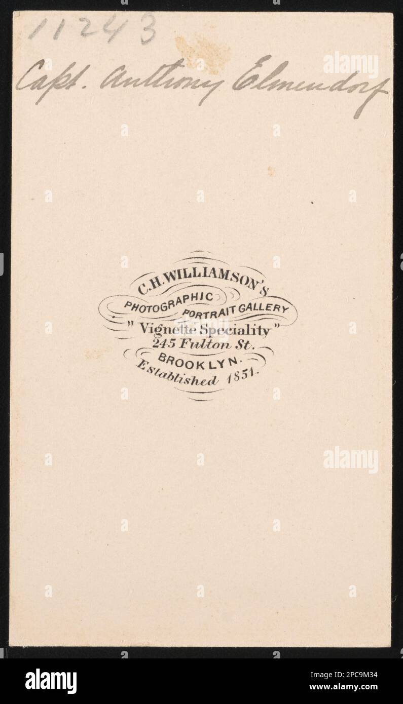 Captain Anthony Elmendorf of Co. G, 48th New York Infantry Regiment in uniform / C.H. Williamson