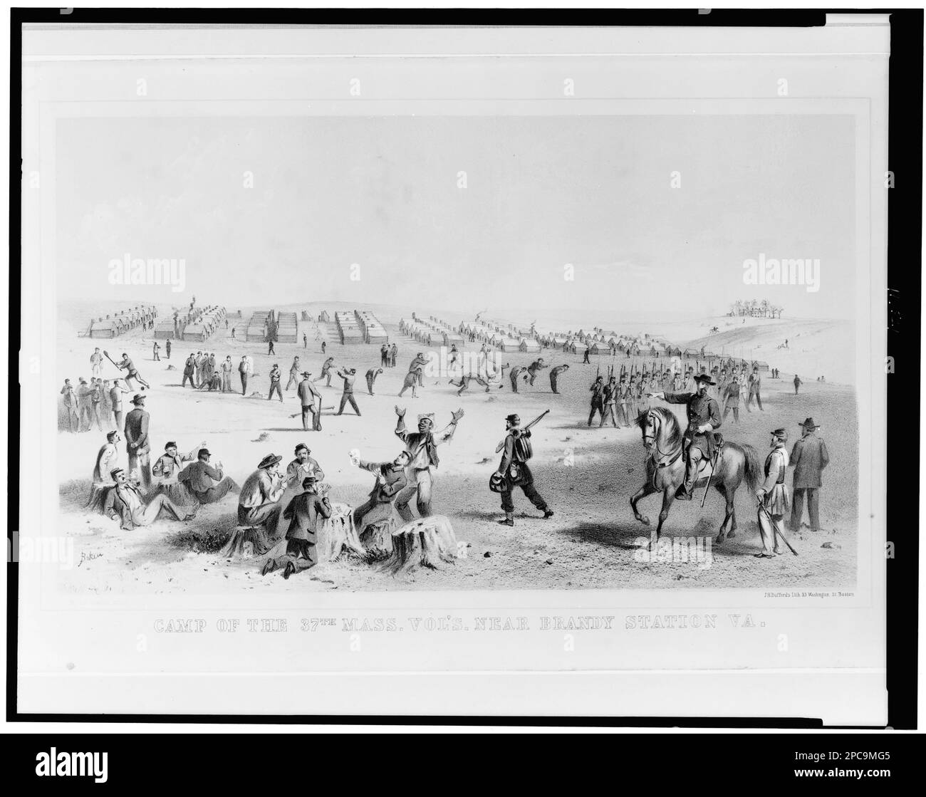 Camp of the 37th Mass. Vol's. near Brandy Station, Virginia / Bakers; J