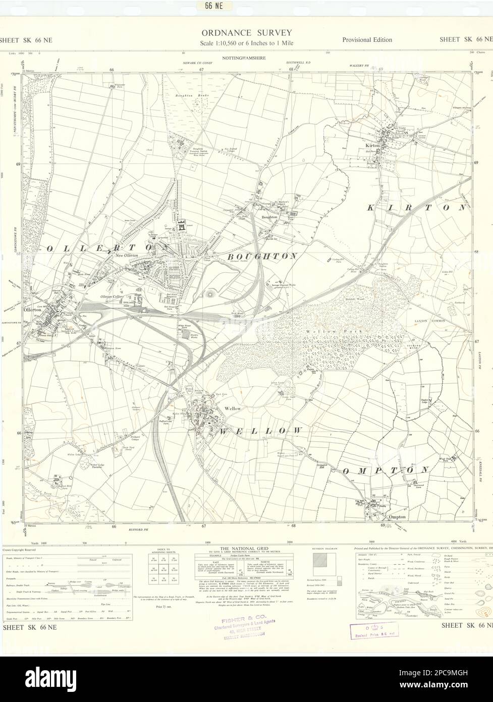 Ordnance Survey SK66NE Nottinghamshire Ollerton Wellon Kirton Boughton