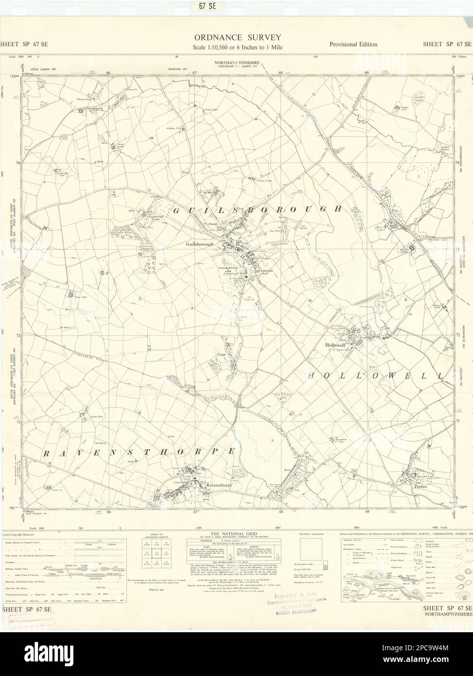 Ordnance Survey SP67SE Northants Guildsborough Ravensthorpe Hollowell
