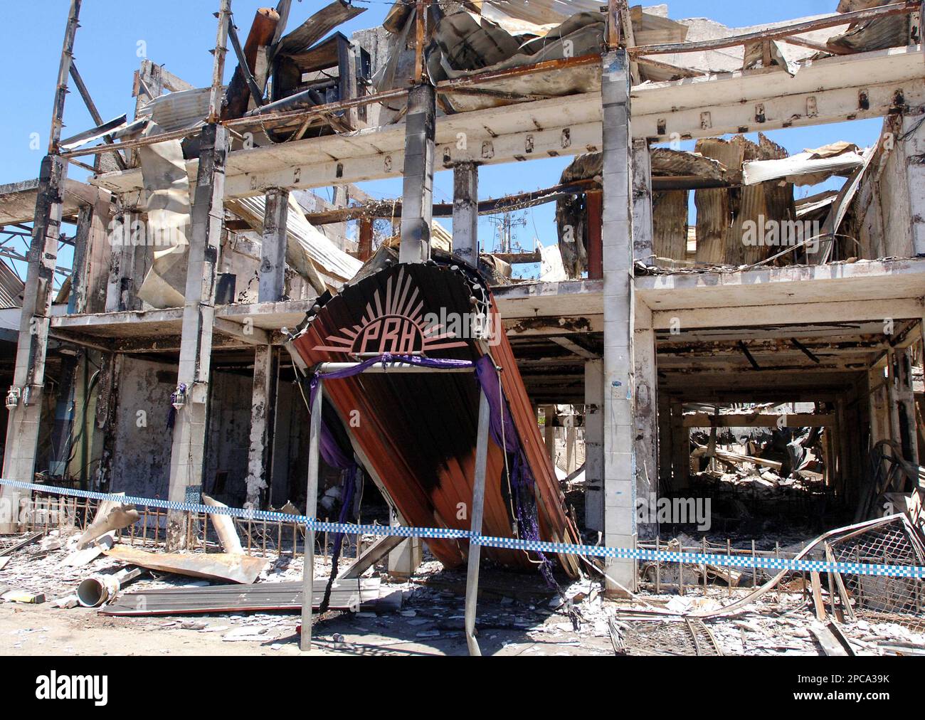 The former Pacific Royal Hotel is burnt out in Nuku'alofa, Tonga, Tuesday, Nov. 21, 2006