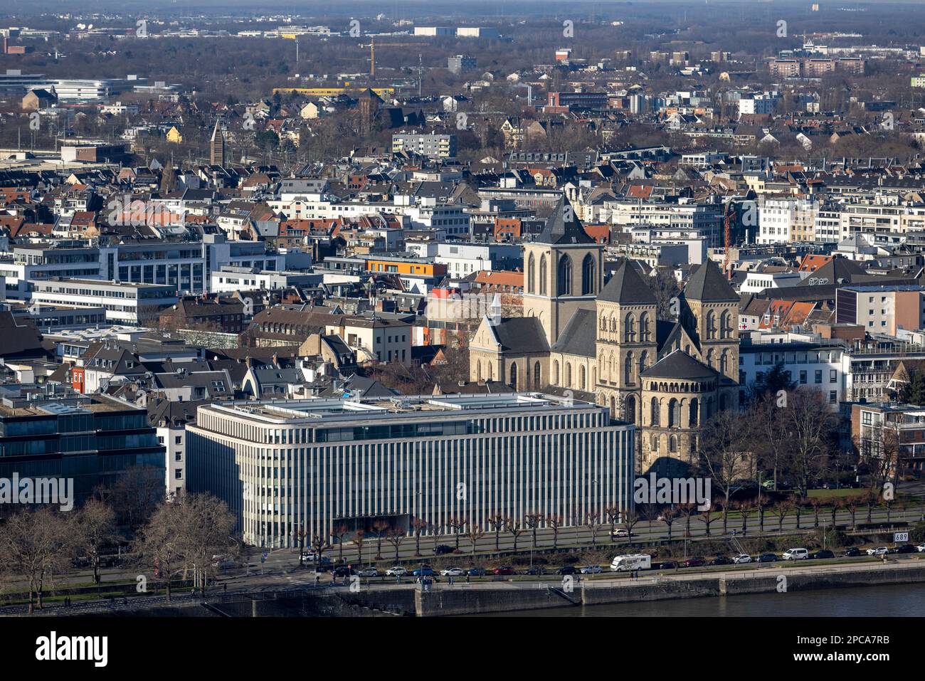 Cologne Institute for Economic Research building in Cologne next to Rhine river Stock Photo