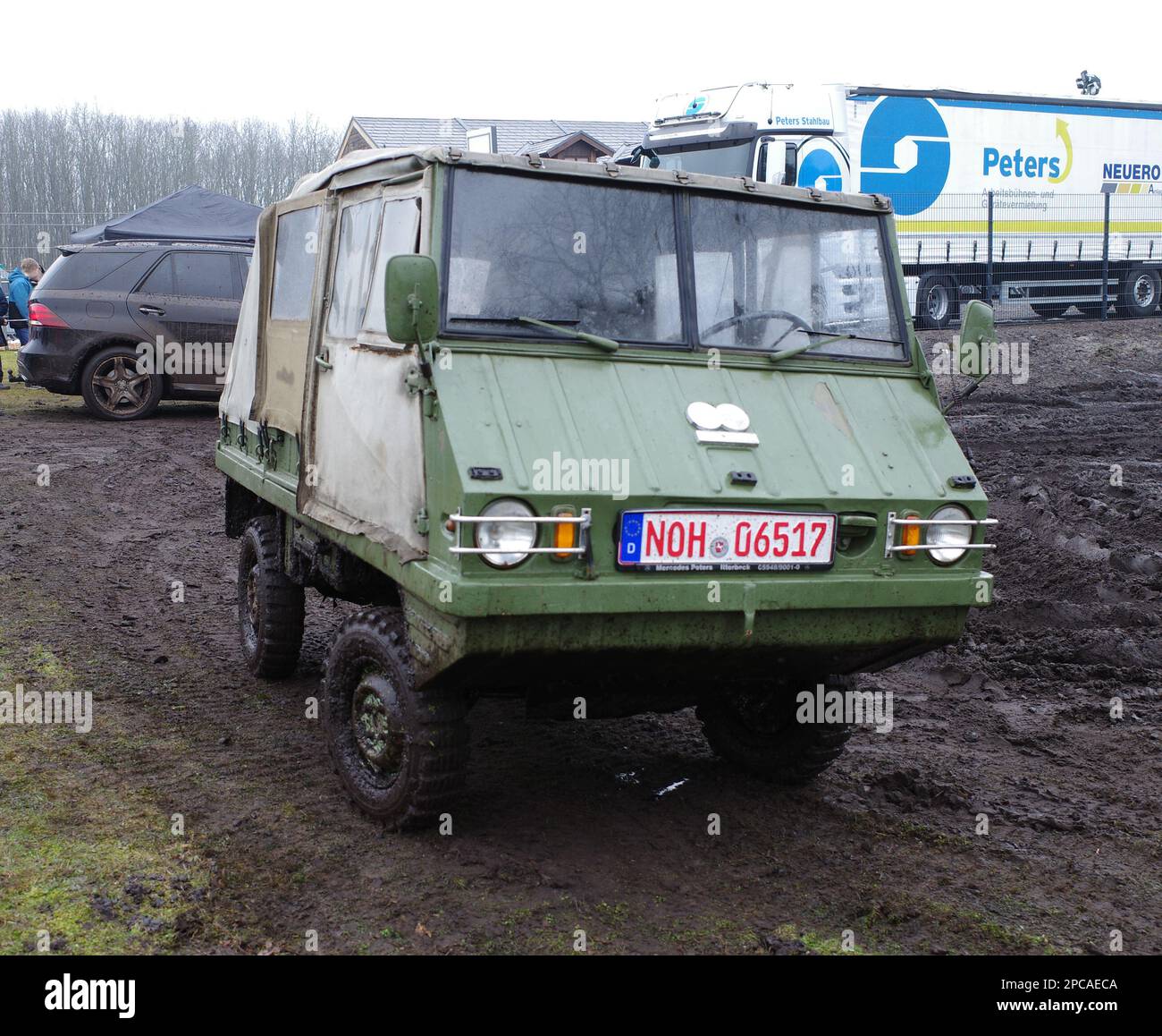 Itterbeck, Germany March 12 2023 A Steyr-Puch Haflinger, an exceptionally well-functioning car during an off-road event. The Haflinger is a small ligh Stock Photo
