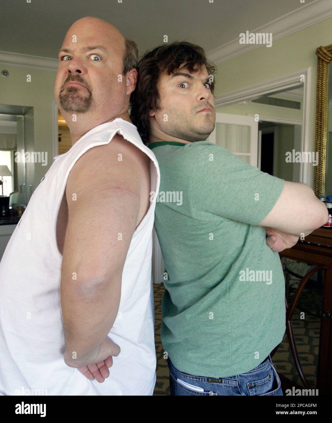 Los Angeles, California, USA. 18th Sep, 2018. Actor Jack Black, right,  poses with Kyle Gass during his star ceremony on the Hollywood Walk of Fame  Star where he was the recipient of