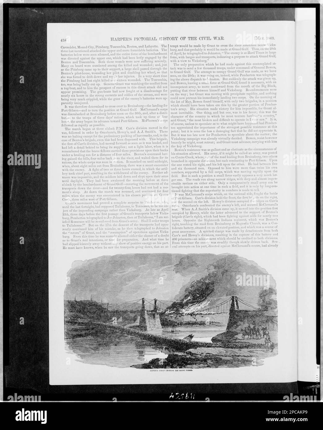 General Logan crossing the Bayou Pierre. Illus. in Harper's pictorial