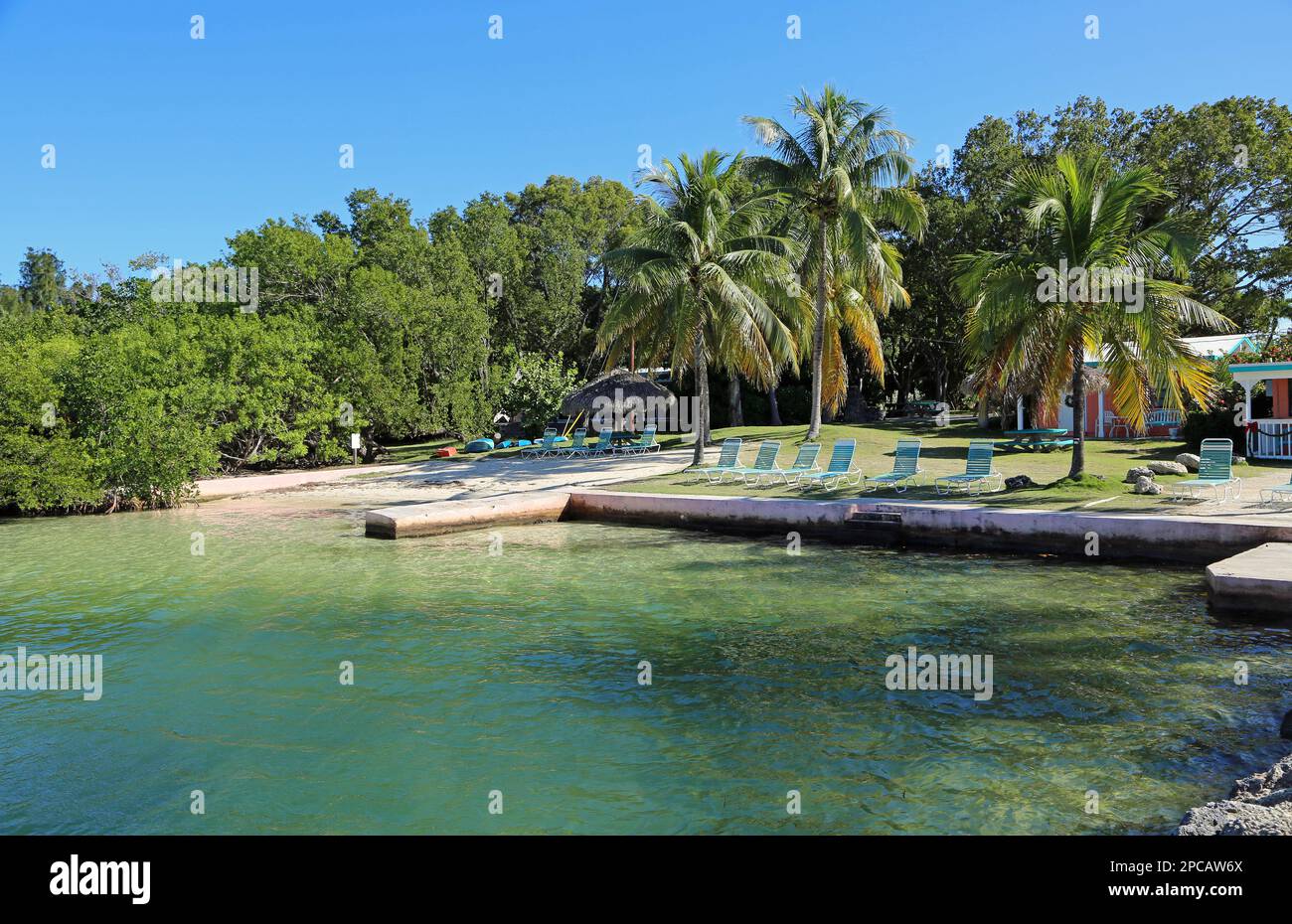 Small beach on Key Largo, Florida Stock Photo
