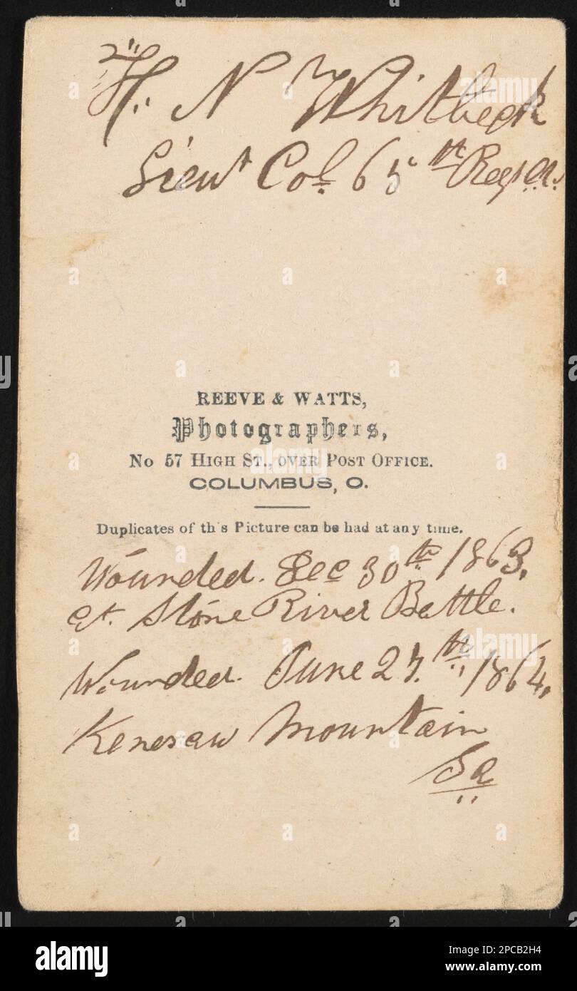 Brigadier General Horatio Nelson Whitbeck of Co. E, 65th Ohio Infantry