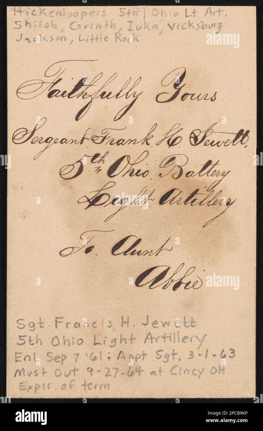 Sergeant Francis Henry Jewett of 5th Ohio Battery Light Artillery in