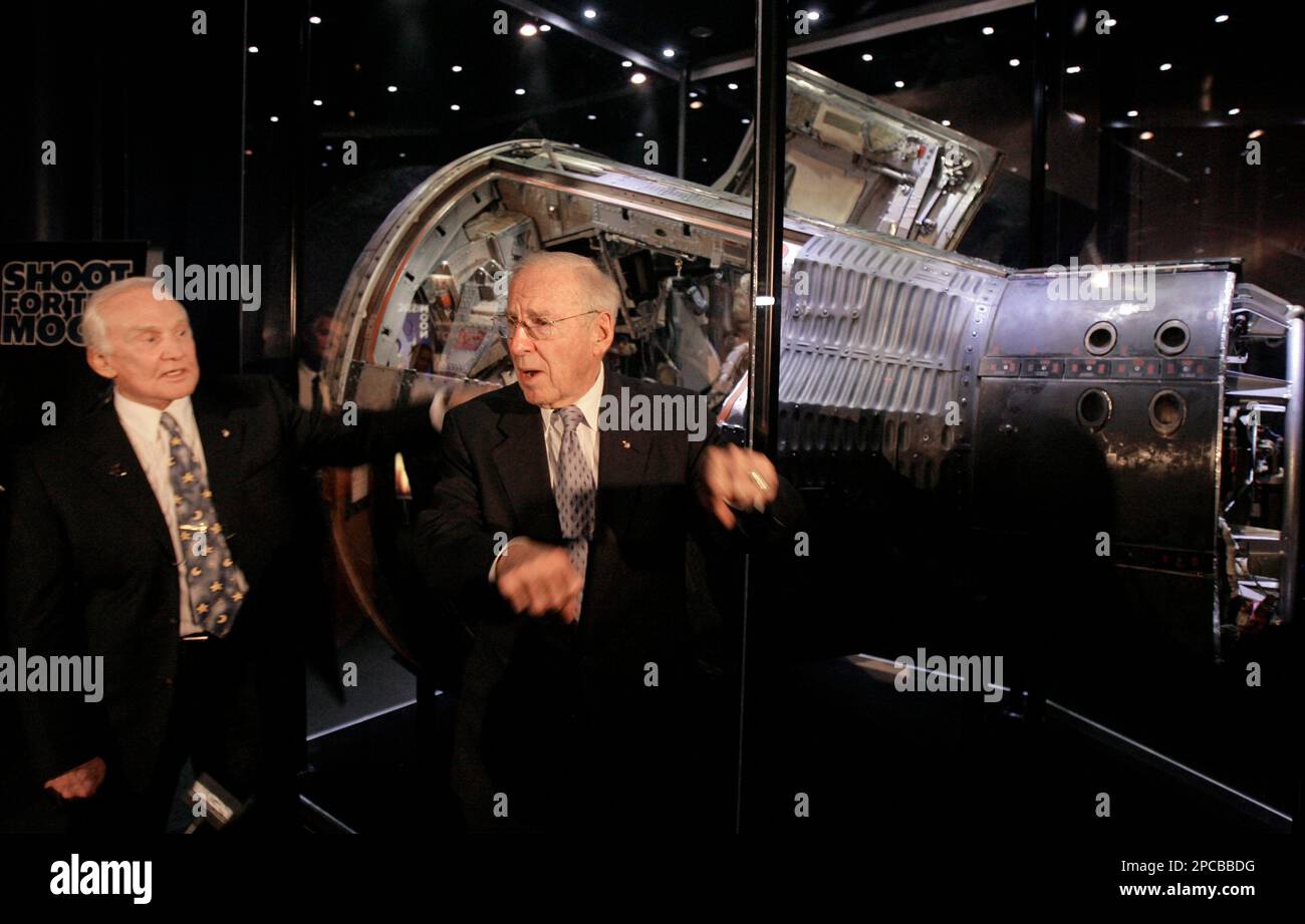 Astronauts Buzz Aldrin, left, and Jim Lovell are reunited with their ...