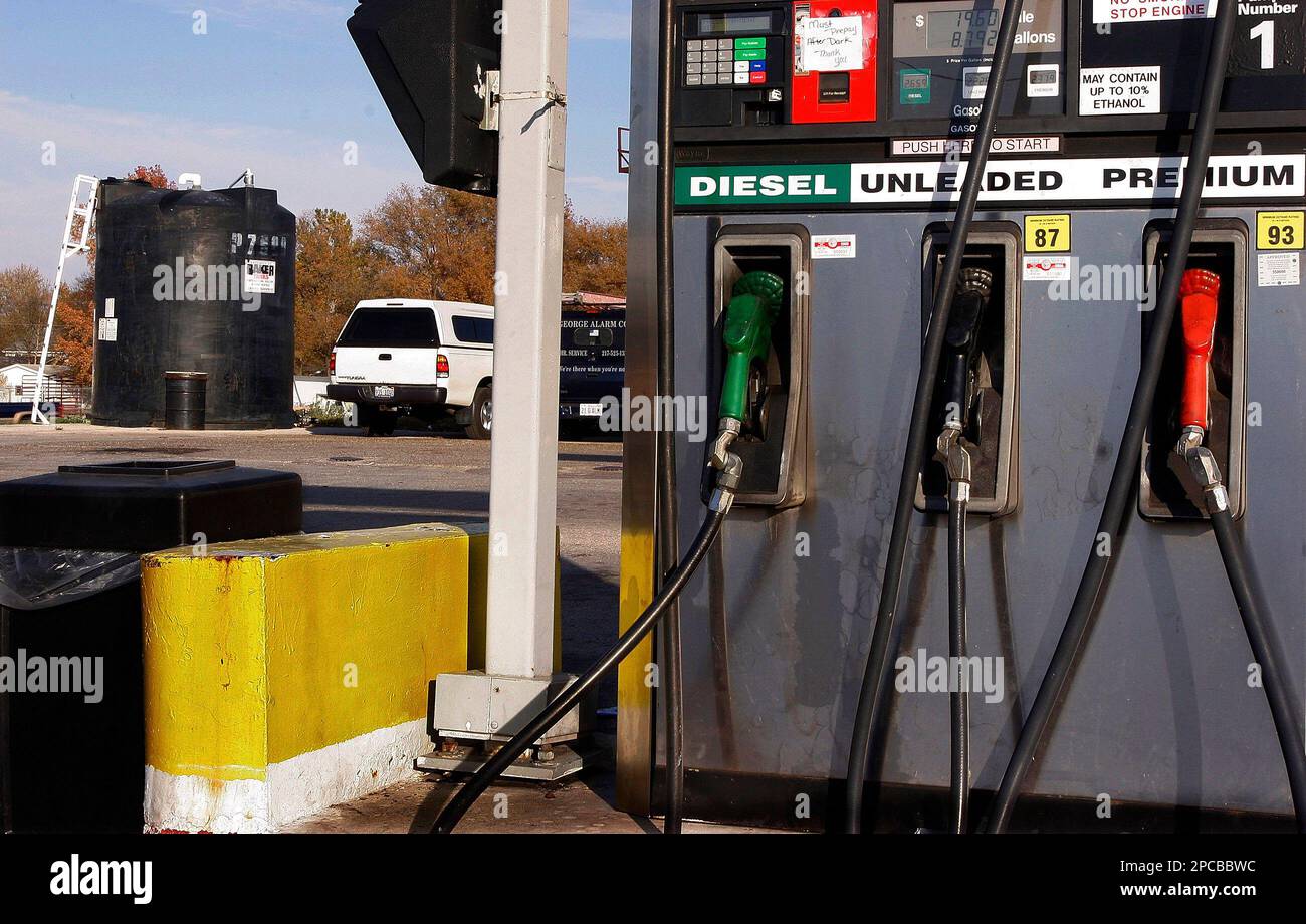 A groundwater contamination tank, left, is shown at the Andrew's Mart