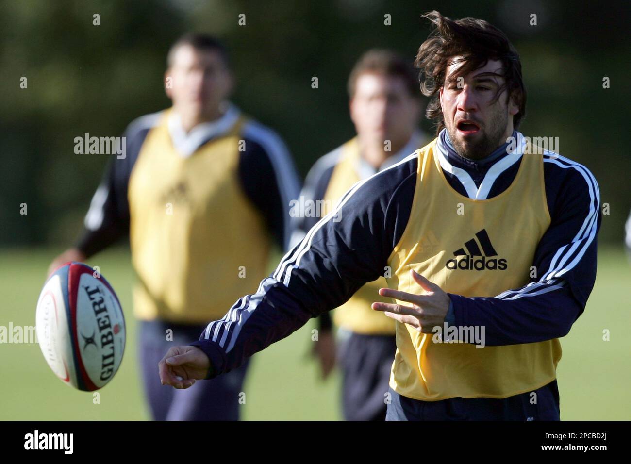 Argentinan's Ignacio Corleto throws a ball during a training session