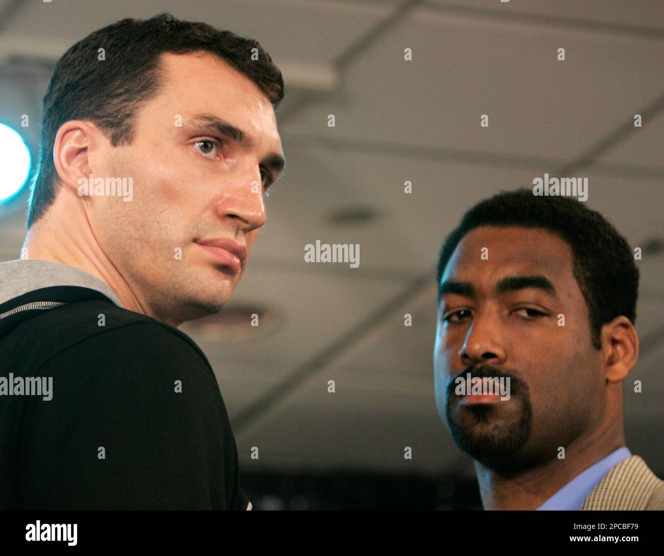 Calvin B Rocks Heavyweight champion Wladimir Klitschko, left, and Calvin Brock pose ...