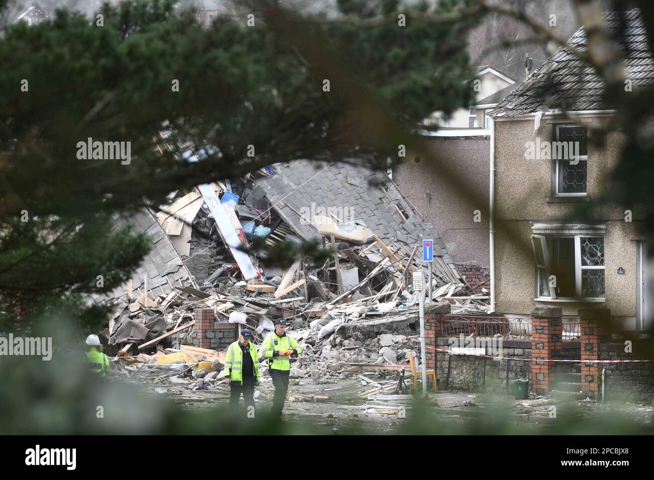 A huge gas explosion destroys homes in the Morriston area of Swansea in