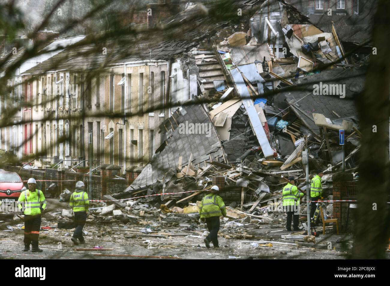 A huge gas explosion destroys homes in the Morriston area of Swansea in