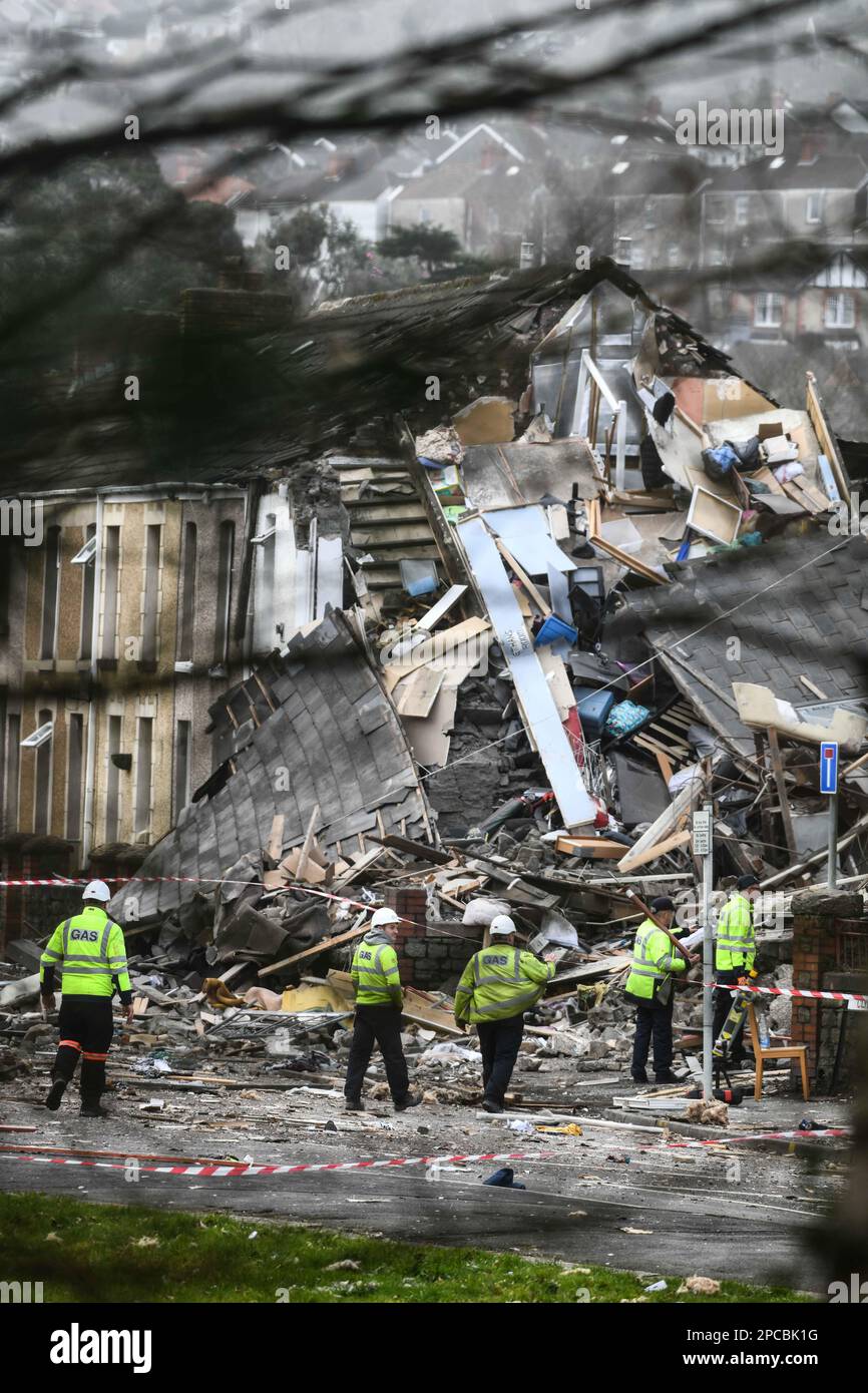 A huge gas explosion destroys homes in the Morriston area of Swansea in