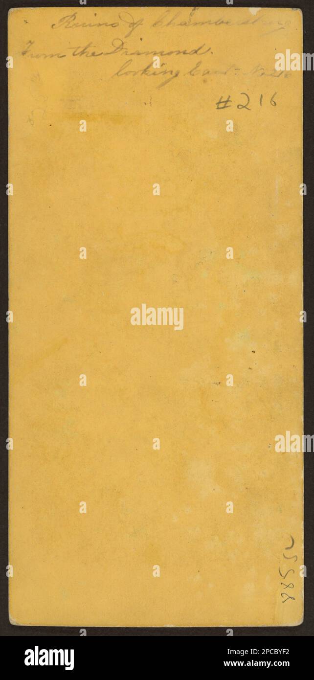 Ruins of Chambersburg from the Diamond, looking east. Forms part of the