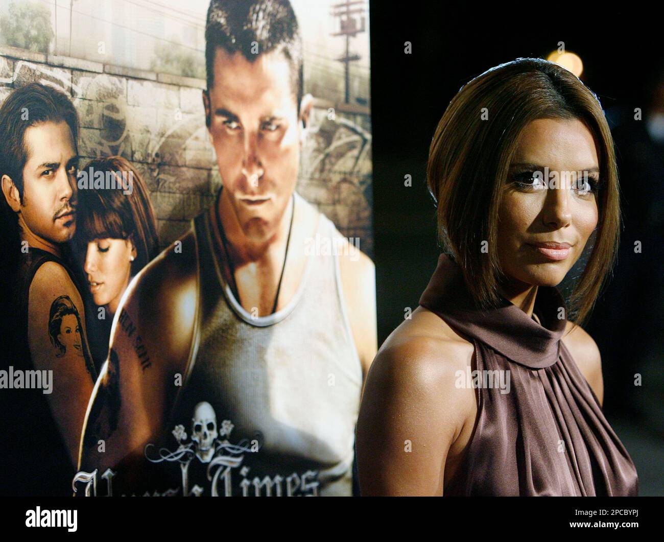 Actress eva longoria arrives at the premiere of harsh times in los