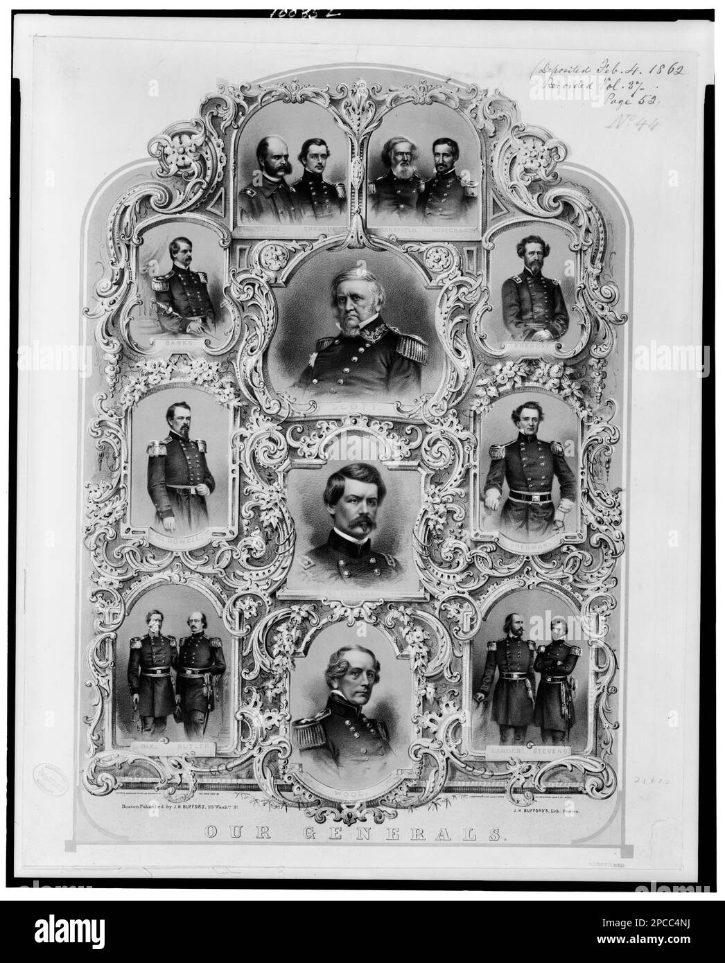 Our generals / J.H. Bufford's, lith., Boston.. Generals, Union, 1860-1870, United States, History, Civil War, 1861-1865, Military personnel, Union. Stock Photo