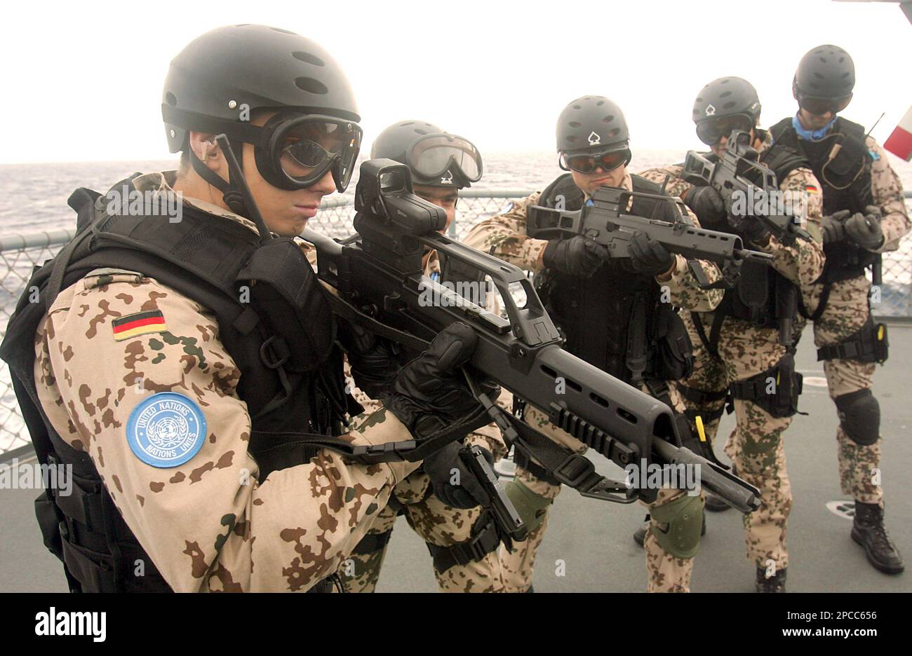 Ein Boardingteam der deutschen Bundeswehr steht am Samstag 4. November