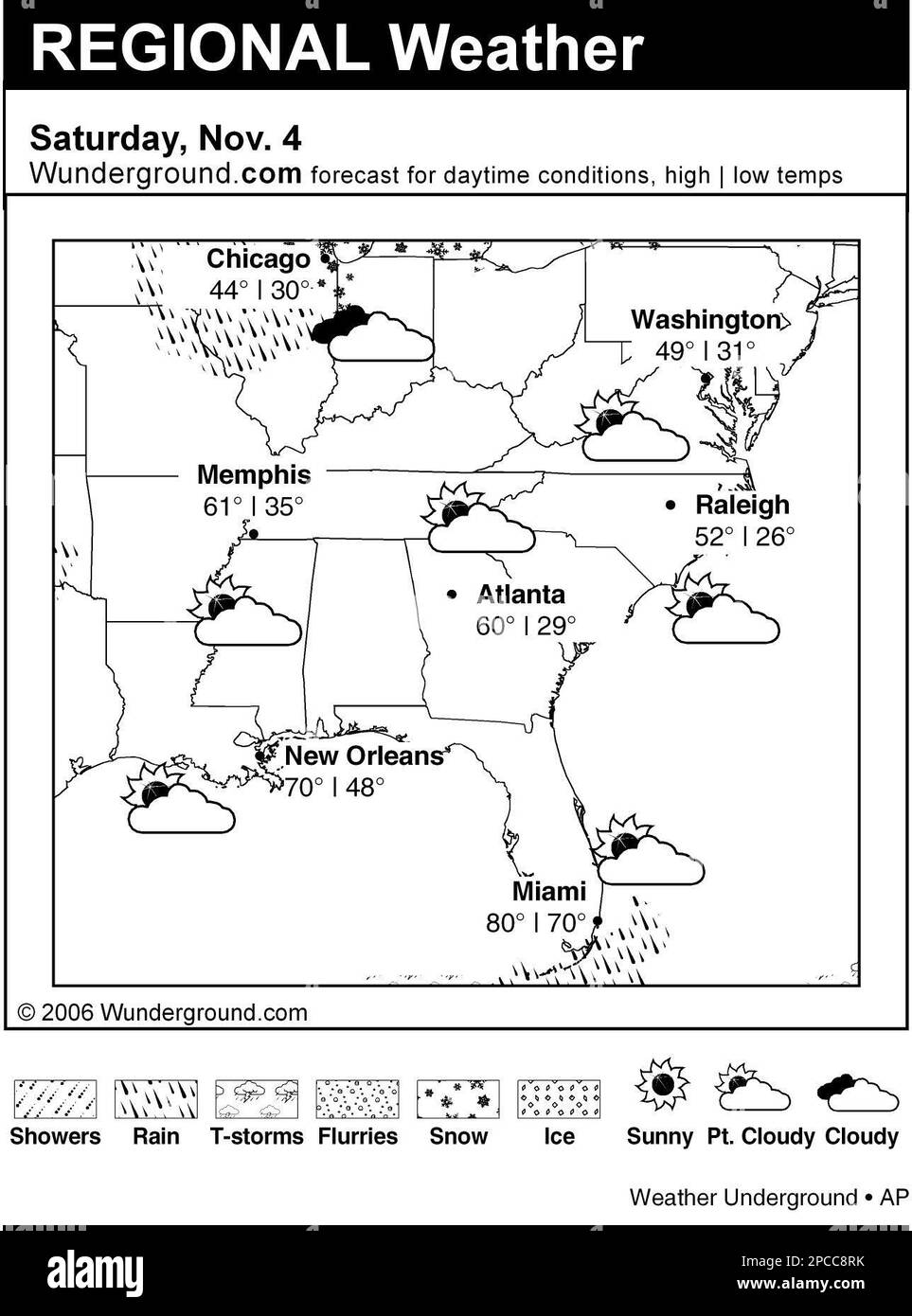This is the Weather Underground forecast for Saturday, Nov. 4, 2006 for